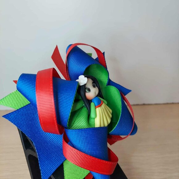 Warrior Princess Vibes! Handmade Mulan-Inspired Hair Bow - Picture 3 of 3